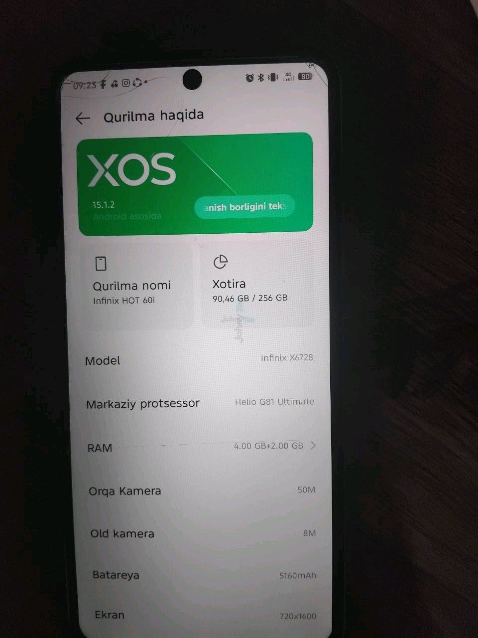 Infinix Hot 60i 256GB смартфон продаётся, город Нурафшан — 6
