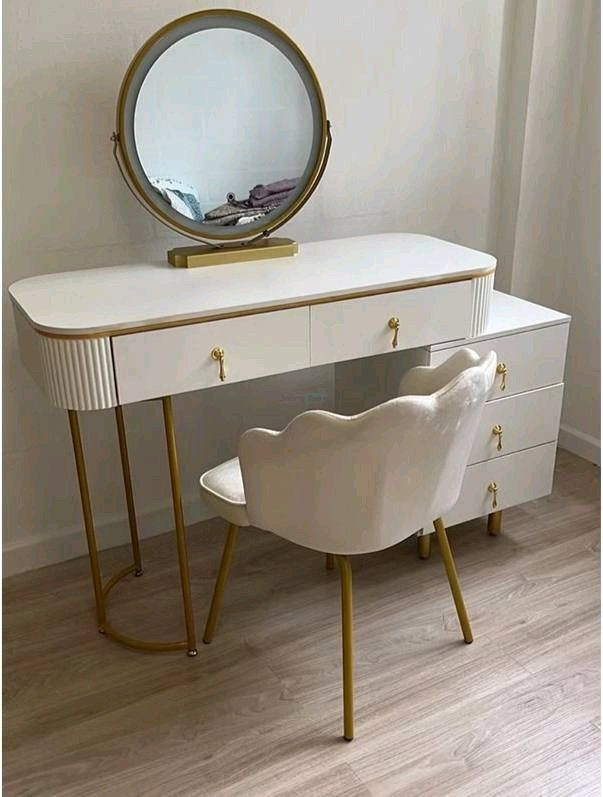 Vanity makeup table with LED mirror and chair, 100 cm — for sale in Zangiota — 2