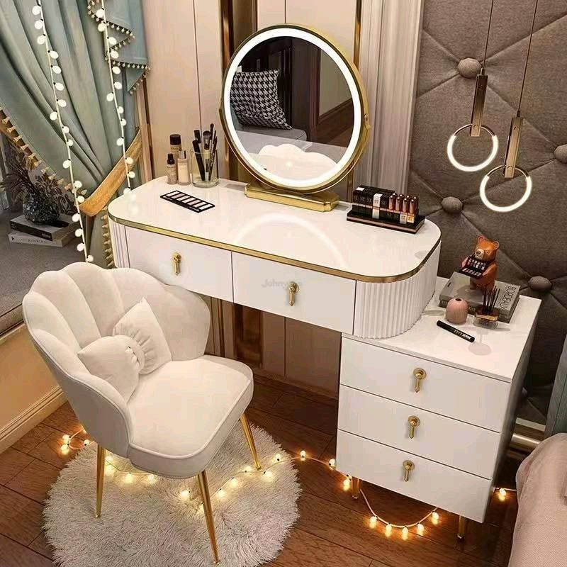 Vanity makeup table with LED mirror and chair, 100 cm — for sale in Zangiota — 3