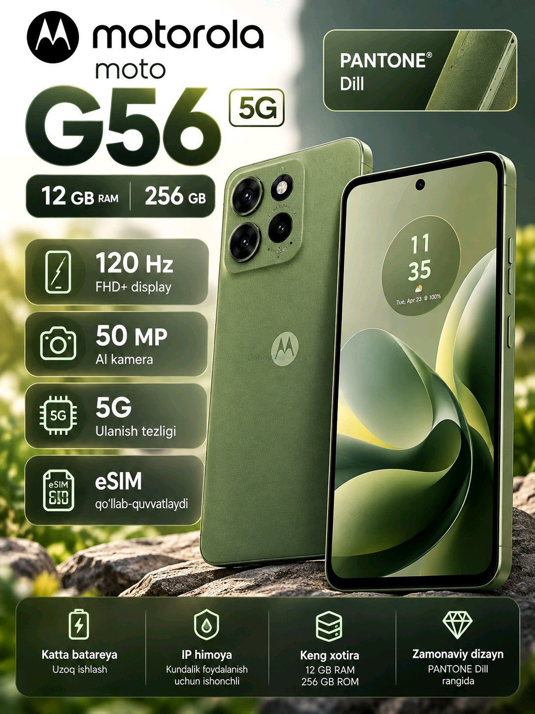 Motorola Moto G56 5G 12/256GB smartphone for sale, Uchtepa