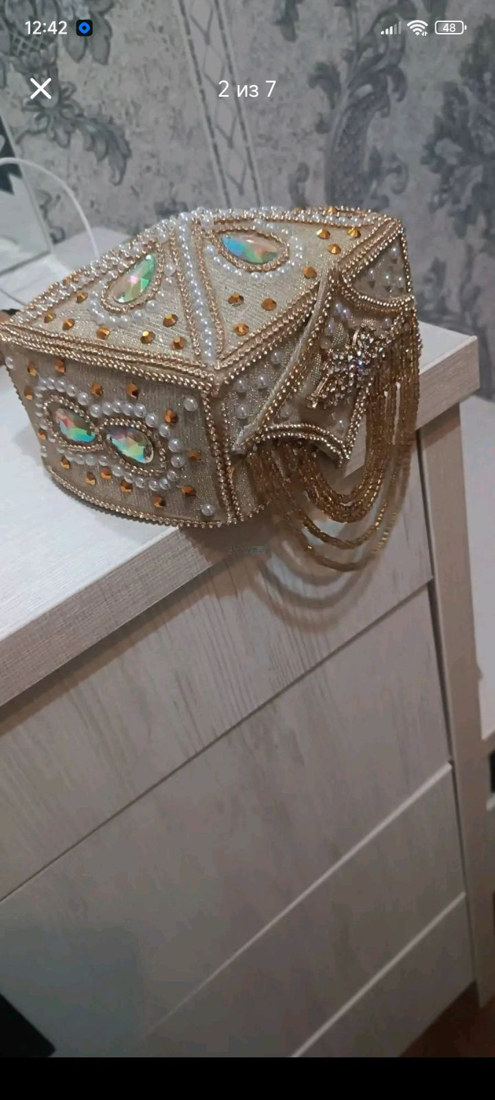 Bridal set: skullcap, veil and shoes (size 36), Tashkent region — 2