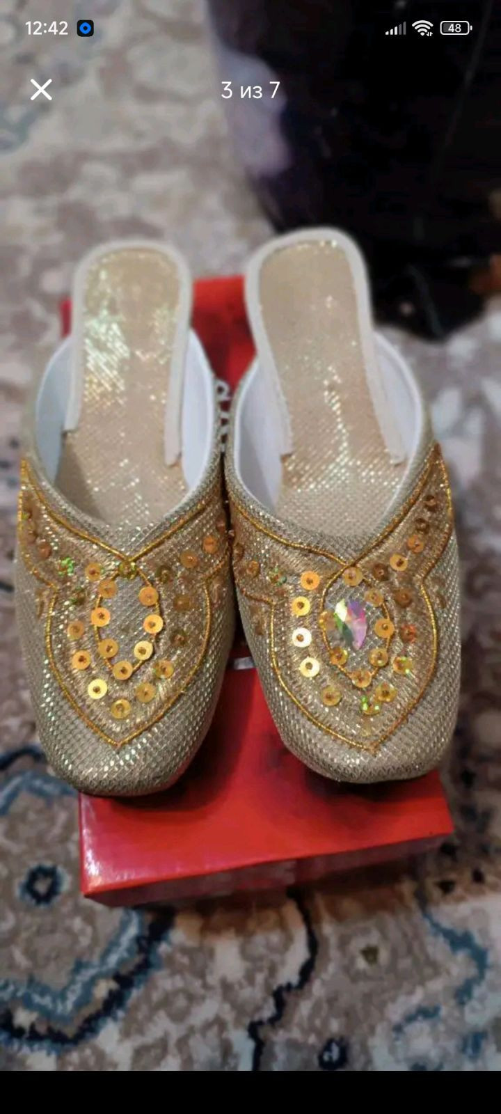 Bridal set: skullcap, veil and shoes (size 36), Tashkent region — 3
