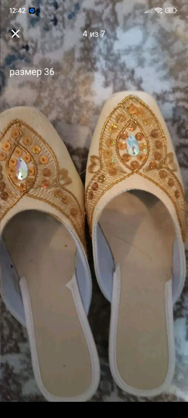 Bridal set: skullcap, veil and shoes (size 36), Tashkent region — 4