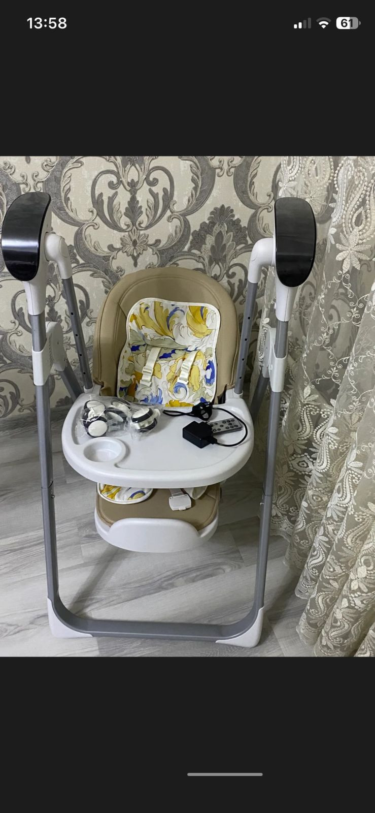 Детский стульчик для кормления с функцией качалки, с пультом — продаётся, Ташкент, Яшнабад — 3