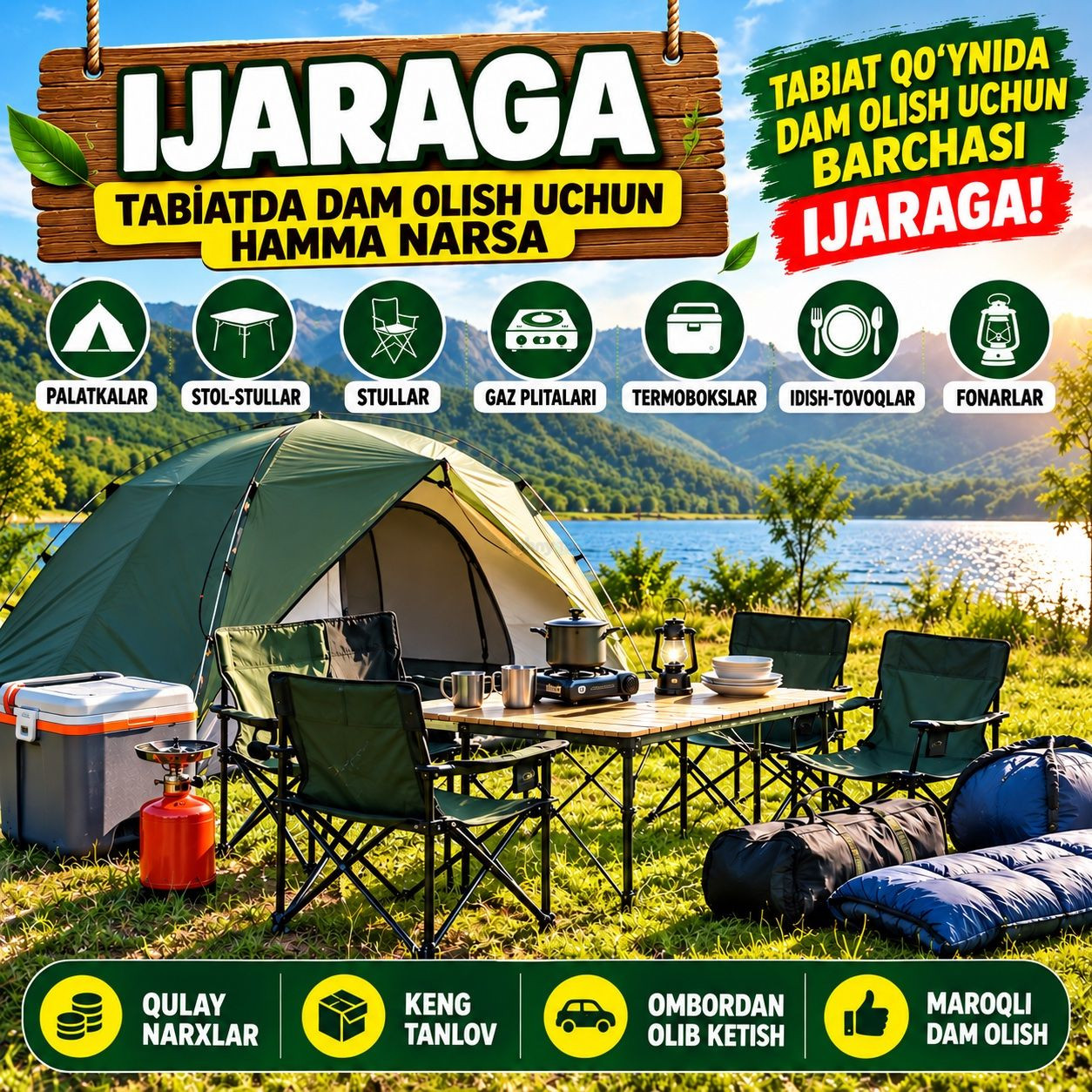 Camping gear rental — tents, tables and chairs, stoves and more, Yashnobod — 2