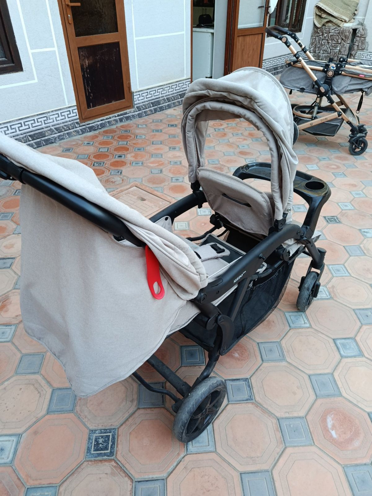 Seedo Kids double stroller (2-seat), khaki, Mirobod, for sale — 3