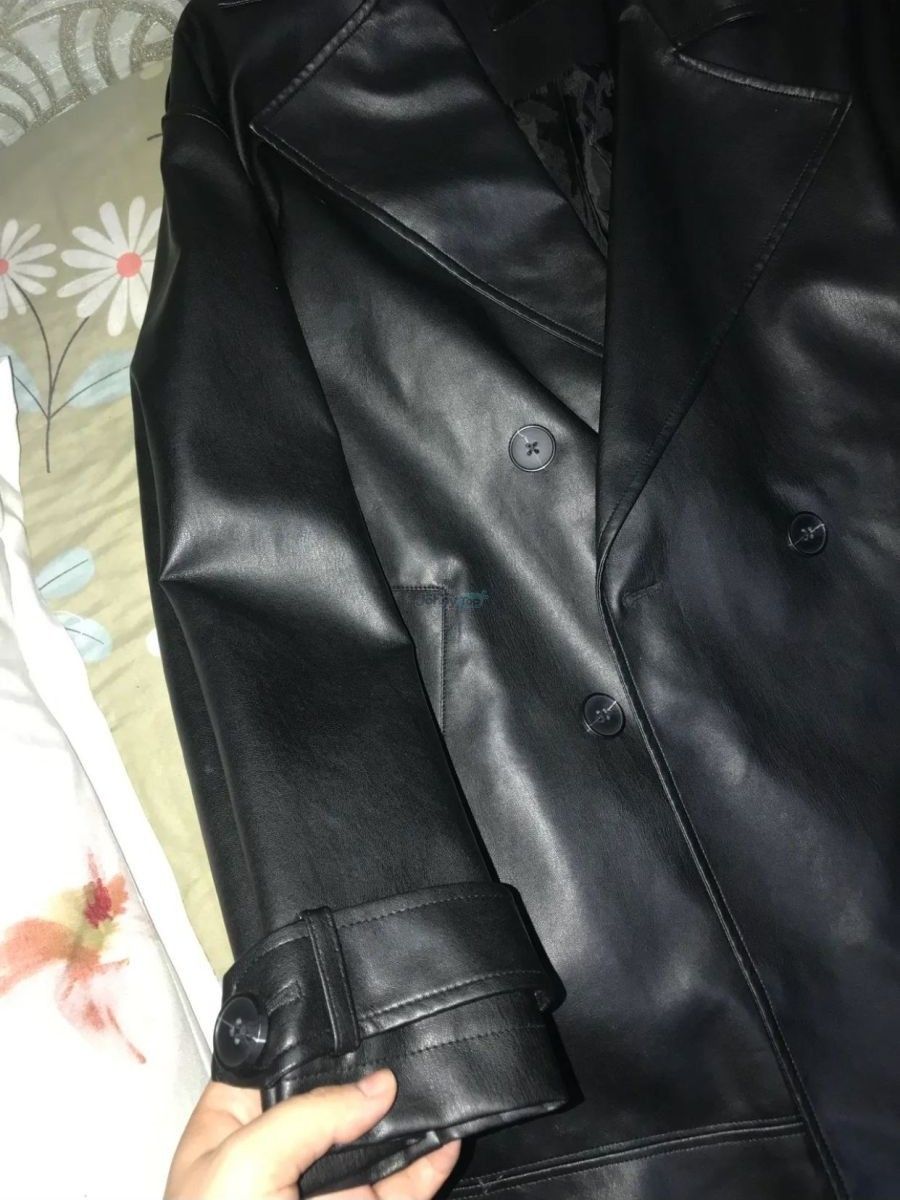 Black leather trench coat LCW Vision, size 34, Sergeli — 2