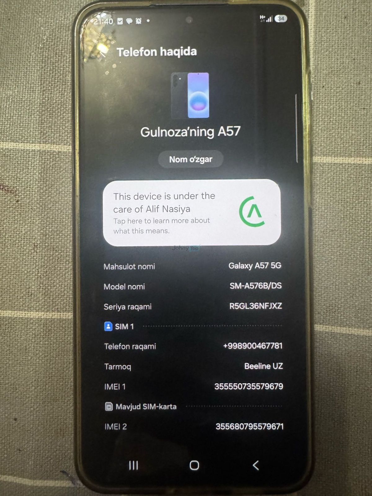 Samsung Galaxy A57 5G 8/256 GB for sale, Uchtepa — 2
