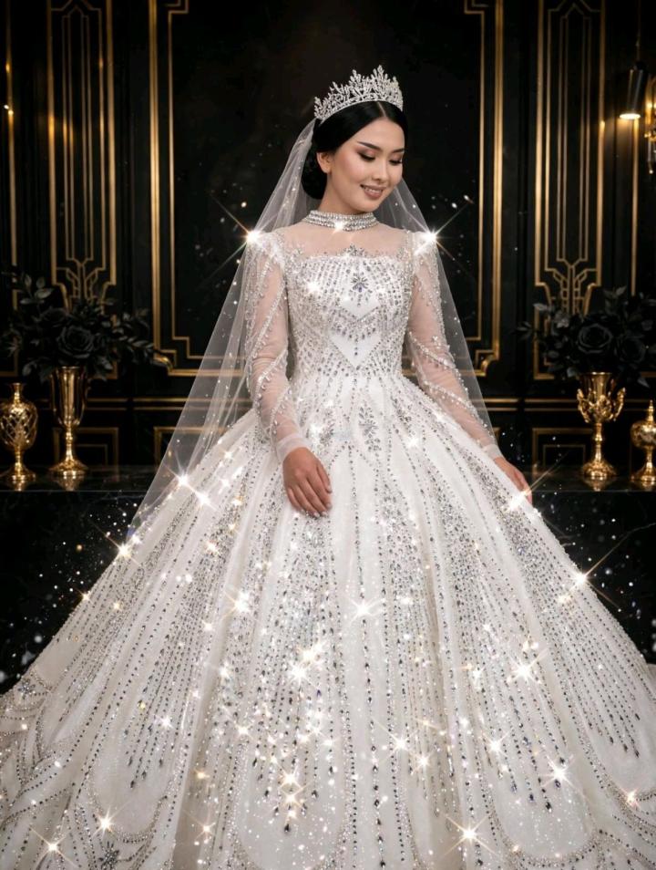 Lastoria wedding dress with rhinestones for sale, Sirdaryo region