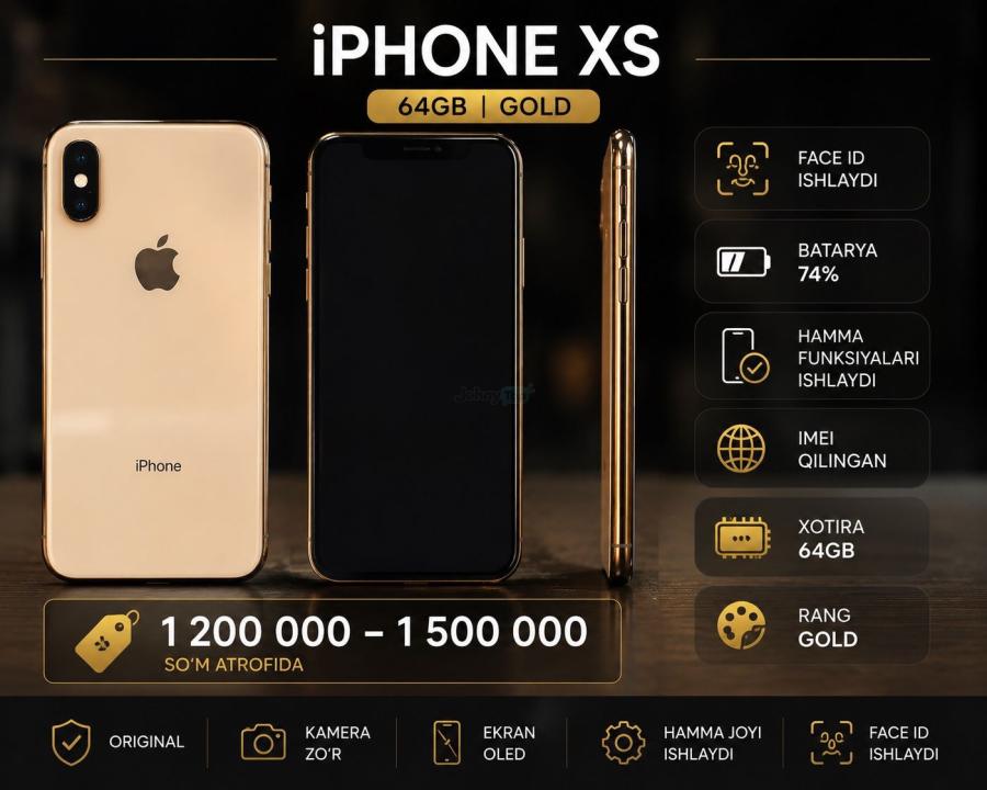 iPhone XS 64GB Gold for sale, Izboskan