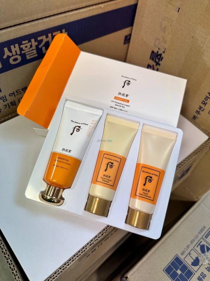 The History of Whoo SPF 50+ sunscreen with 2 free facial cleansers, Angren
