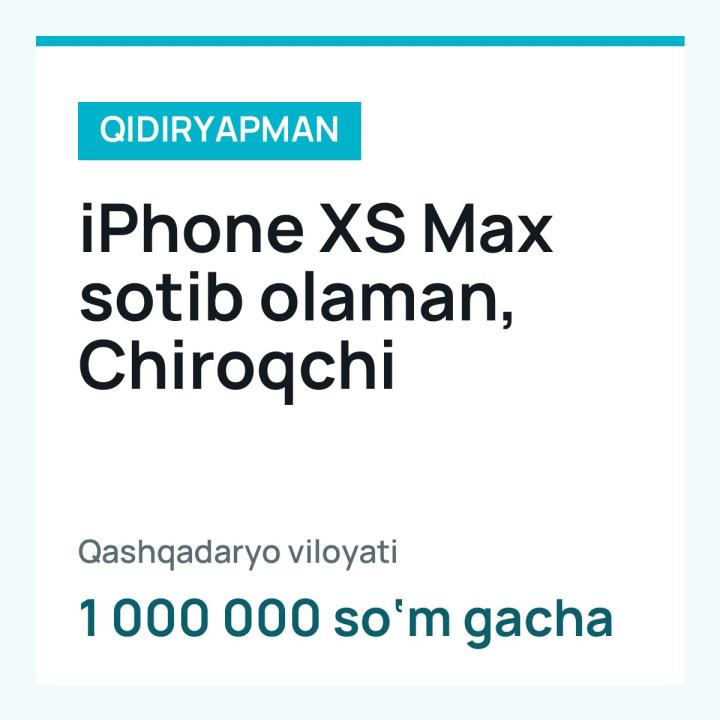 iPhone XS Max sotib olaman, Chiroqchi
